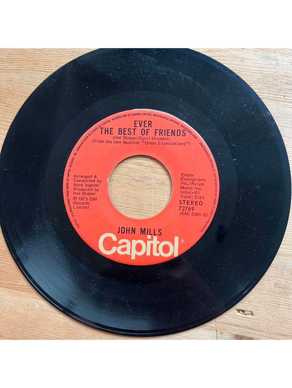 John Mills - Ever the Best of Friends/At my Time of Life 45rpm VG+ R10